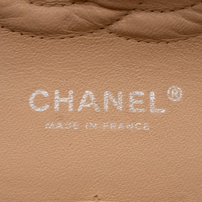Classic Double Flap Medium Beige Leather