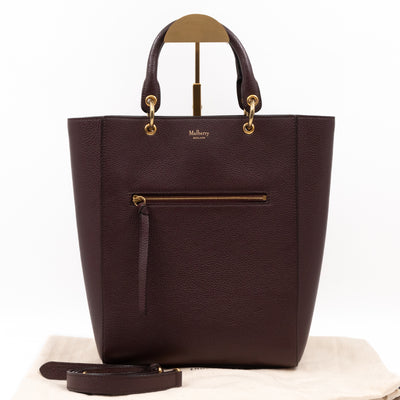 Maple Tote Small Oxblood Grained Leather