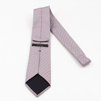 Silk Jacquard Tie Grey & Pink