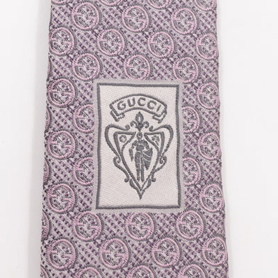 Silk Jacquard Tie Grey & Pink