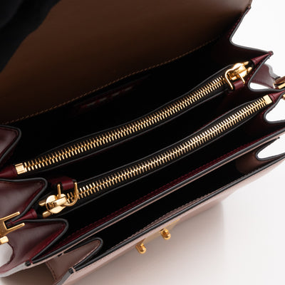 Trunk Bag Mini Pink Brown & Burgundy Leather
