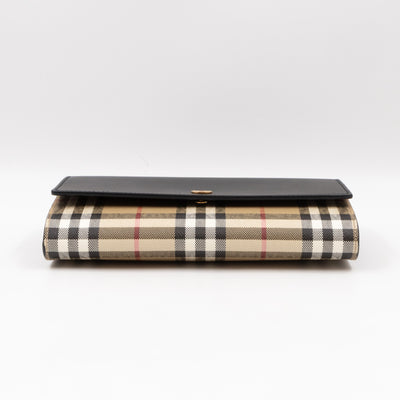 Crossbody Wallet Bag Check & Black Leather