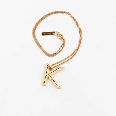 Letter K Pendant Necklace Light Gold