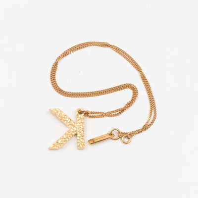 Letter K Pendant Necklace Light Gold