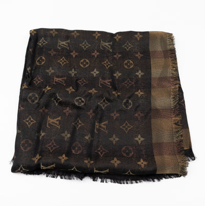 So Shine Monogram Shawl Brown