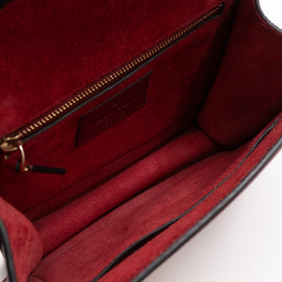 Small Glam Lock Leather Covered Rockstud Flap Bag Burgundy
