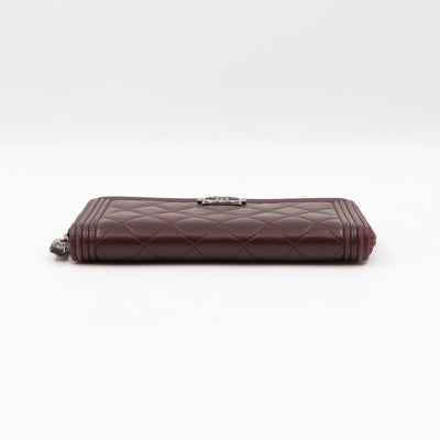 Boy Long Zipped Wallet Burgundy