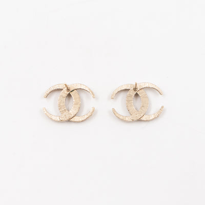 Dubai Moon CC Crystal Earrings Champagne