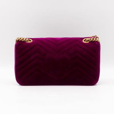 GG Marmont Flap Small Purple Velvet
