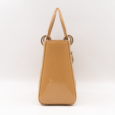 Lady Dior Medium Mustard Patent Leather