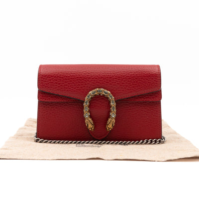 Dionysus Super Mini Red Leather
