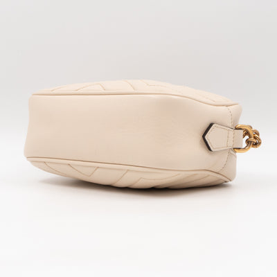 GG Marmont Matelassé Mini Cream Leather Bag