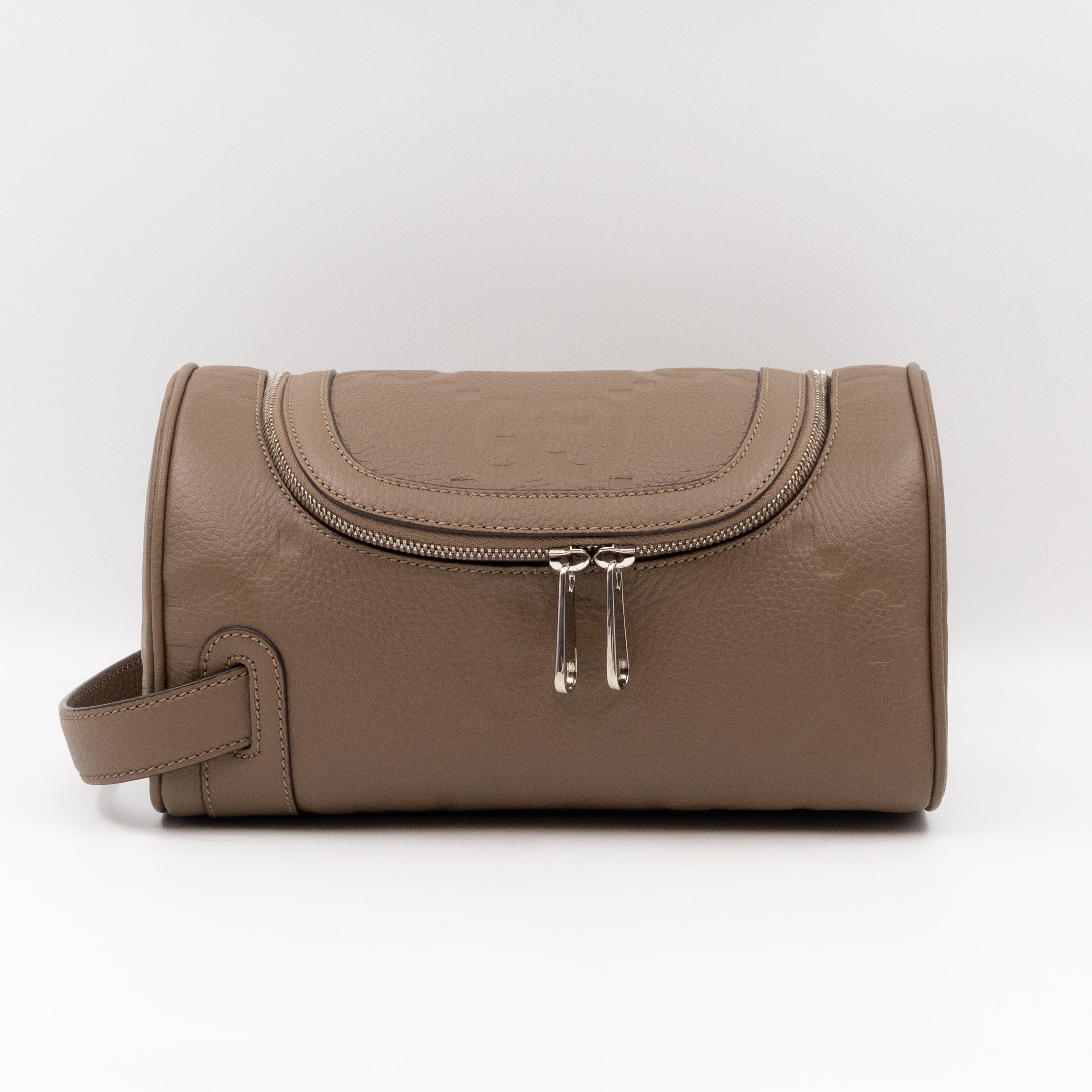 Toiletry Case Small Jumbo GG Embossed Good Taupe