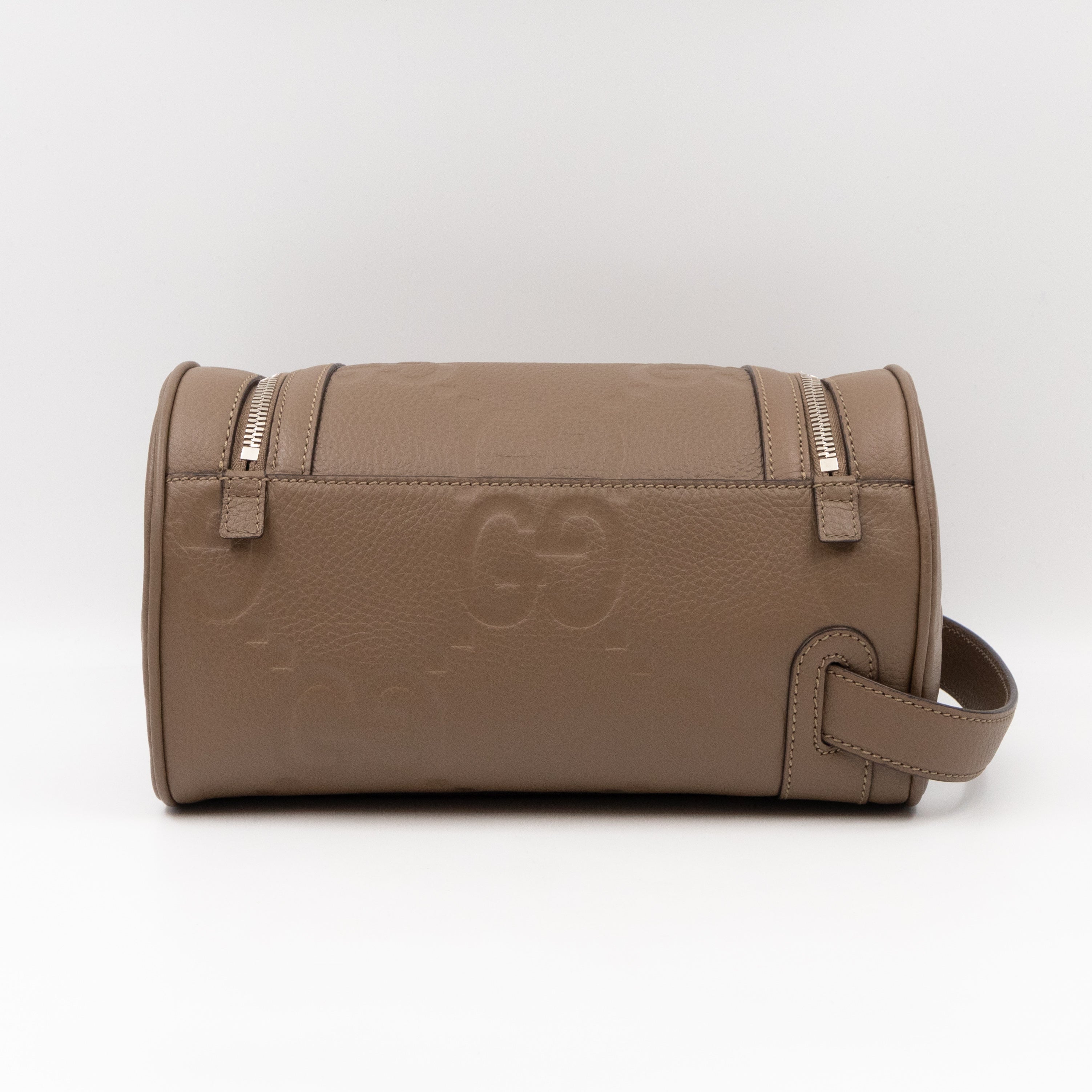 Toiletry Case Small Jumbo GG Embossed Good Taupe
