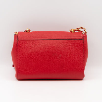 Lily Small Ruby Red Leather Gold