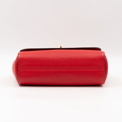 Lily Small Ruby Red Leather Gold