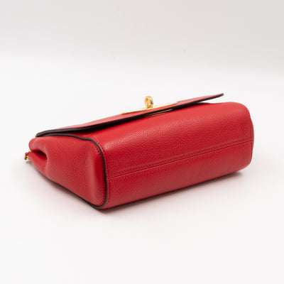 Lily Small Ruby Red Leather Gold