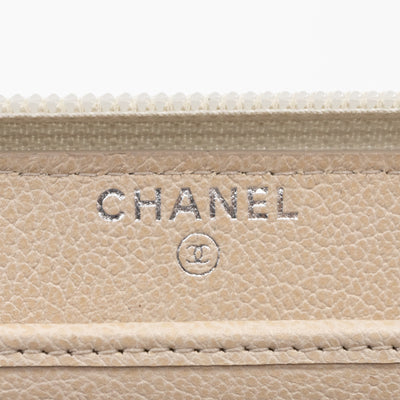 Classic Zip Around Organizer Wallet Ivory White Leather