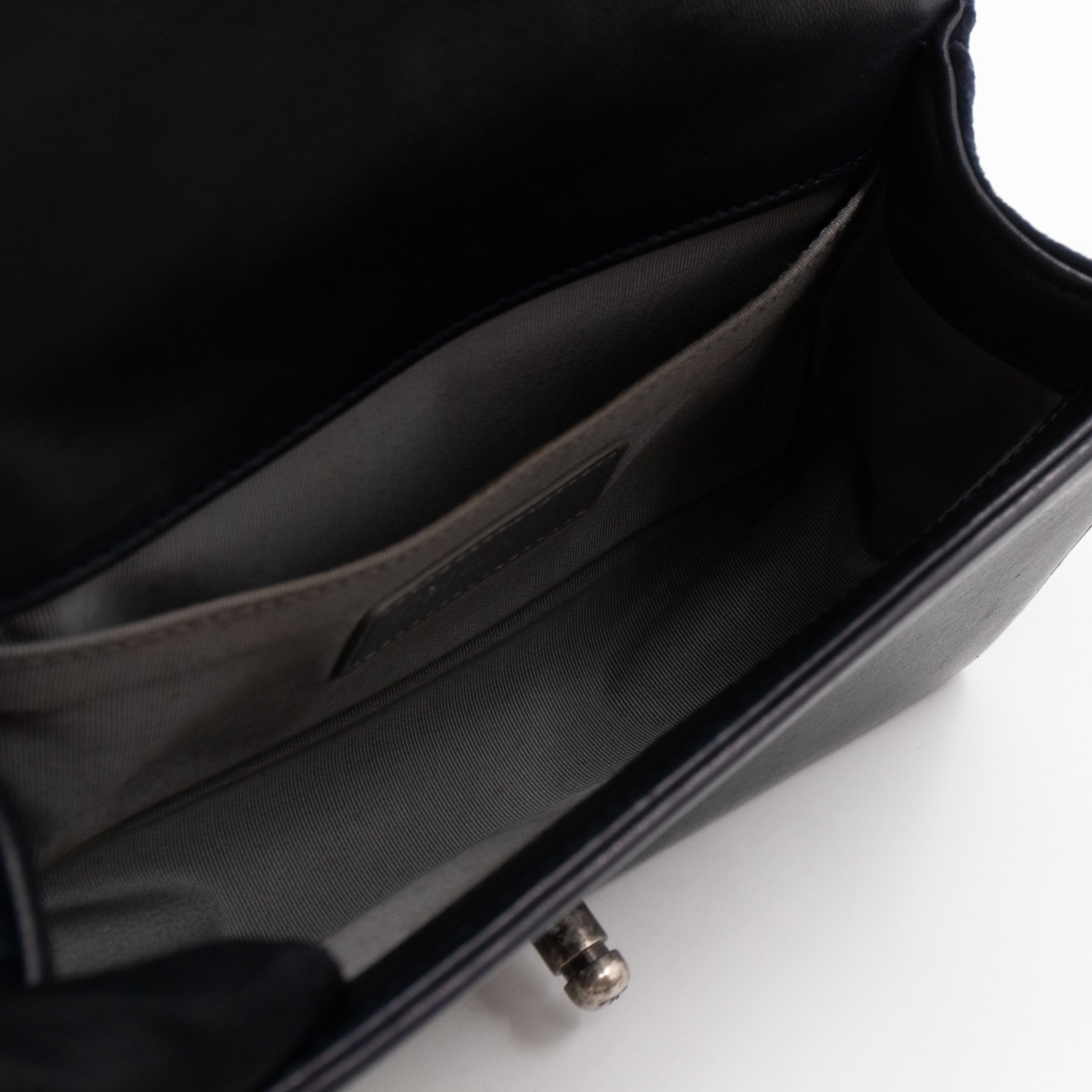 Boy Bag Small Blue Velvet