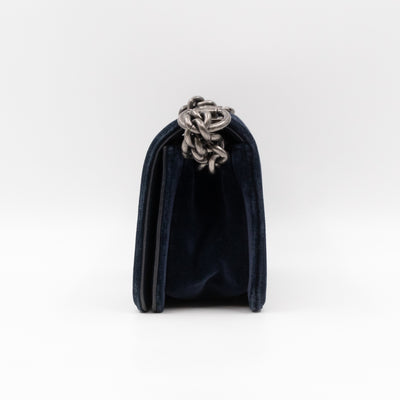 Boy Bag Small Blue Velvet