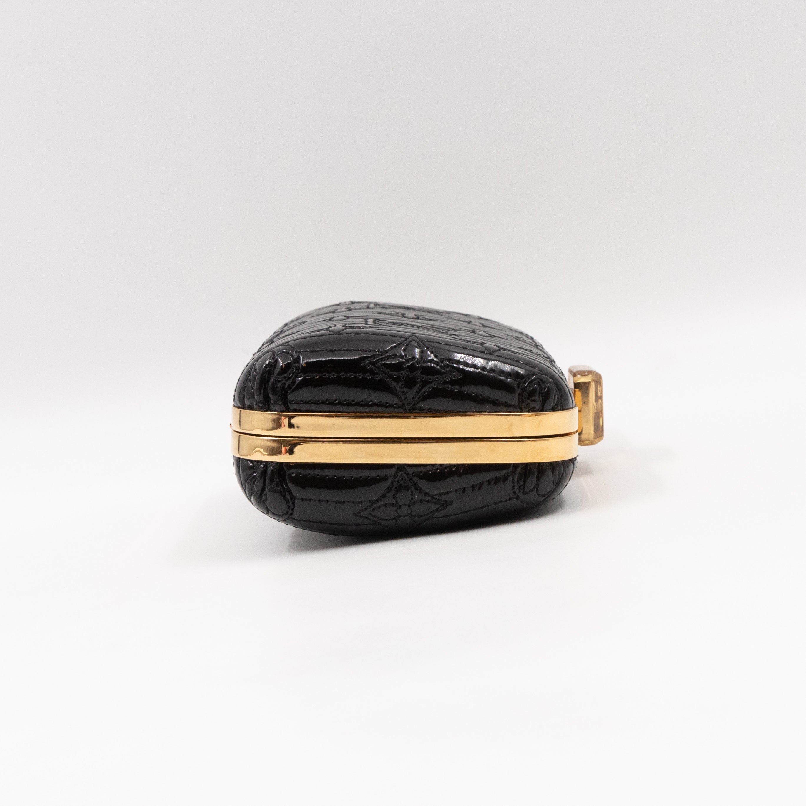 Motard Minaudiere Clutch Bag Black Vernis Leather
