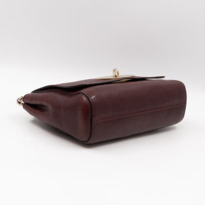Lily Small Burgundy Leather Gold