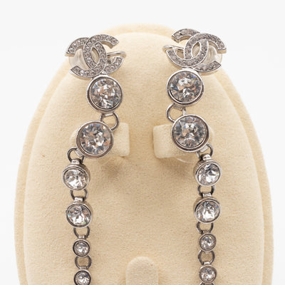 CC Long Drop Cuff Crystal Earrings