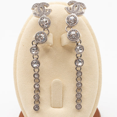 CC Long Drop Cuff Crystal Earrings