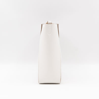 Perforated Logo Mini Crossbody Bag White Leather