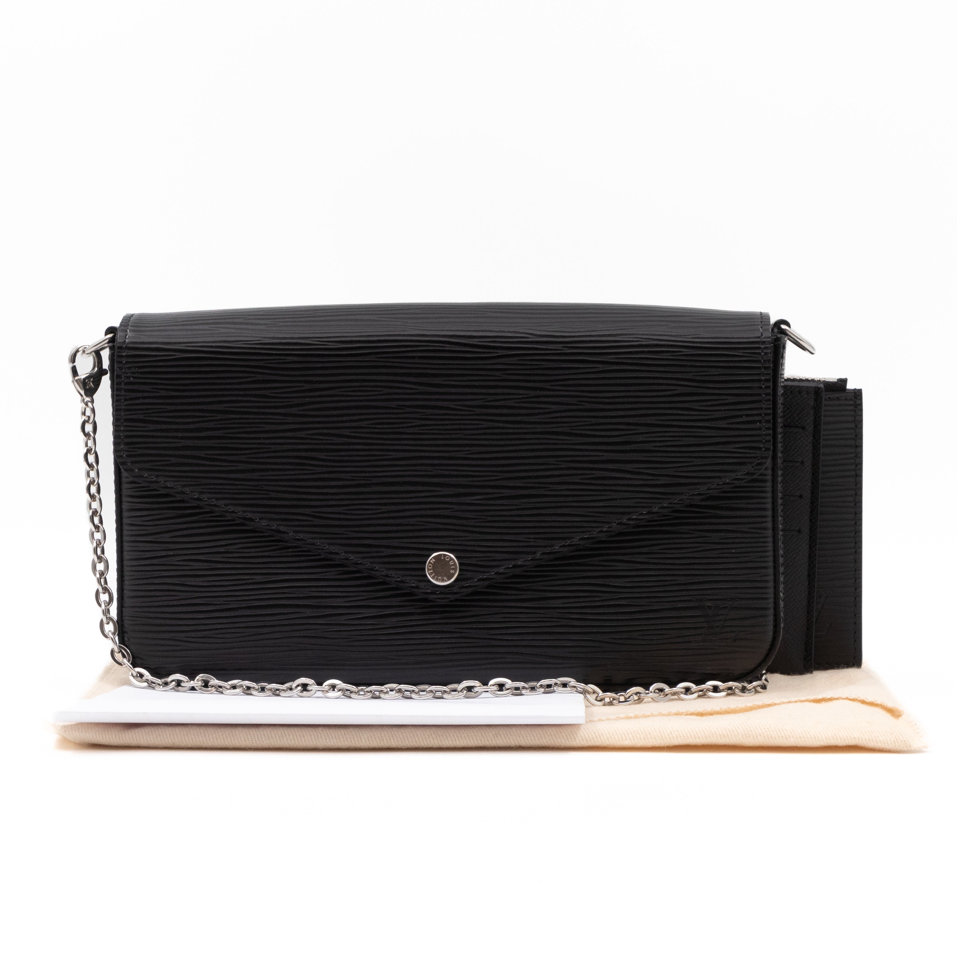 Pochette Felicie Black Epi Leather
