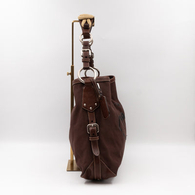 Canapa Hobo Bag Brown Canvas Rope Handle