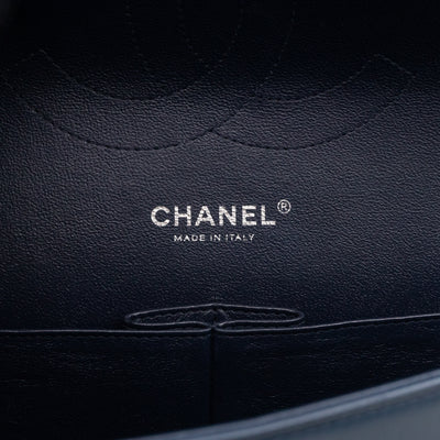Classic Double Flap Jumbo Navy Patent Leather
