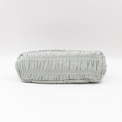 Frame Clutch Gaufre Leather Light Blue
