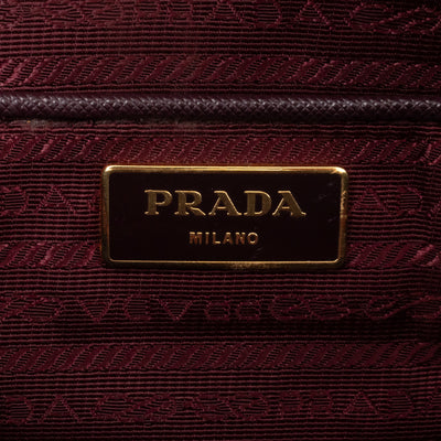 Galleria Large Double Zip Burgundy Saffiano Leather