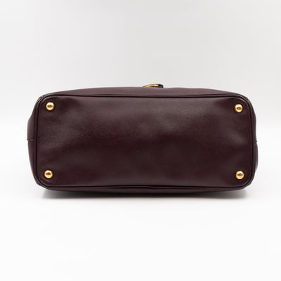 Galleria Large Double Zip Burgundy Saffiano Leather