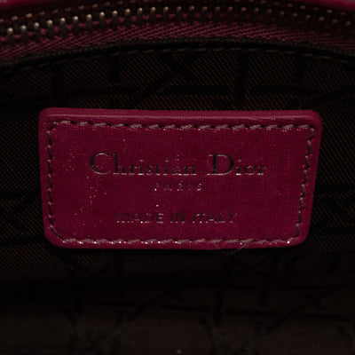 Lady Dior Mini Pink Metallic Leather
