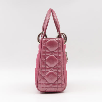 Lady Dior Mini Pink Metallic Leather