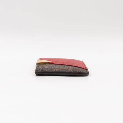 Kimono Card Holder Monogram & Red Leather