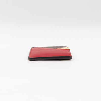 Kimono Card Holder Monogram & Red Leather