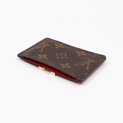Kimono Card Holder Monogram & Red Leather