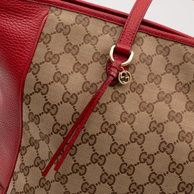 Bree Original Tote Medium GG Canvas Red Leather