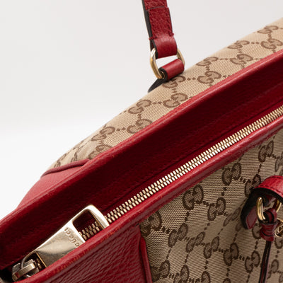 Bree Original Tote Medium GG Canvas Red Leather