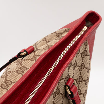 Bree Original Tote Medium GG Canvas Red Leather