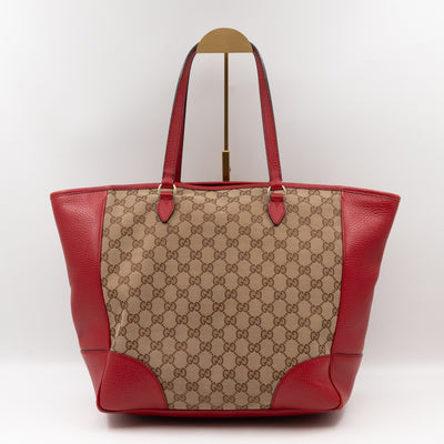 Bree Original Tote Medium GG Canvas Red Leather