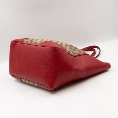 Bree Original Tote Medium GG Canvas Red Leather