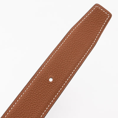 H Buckle & Reversible Gold and Black Leather Belt 95/37