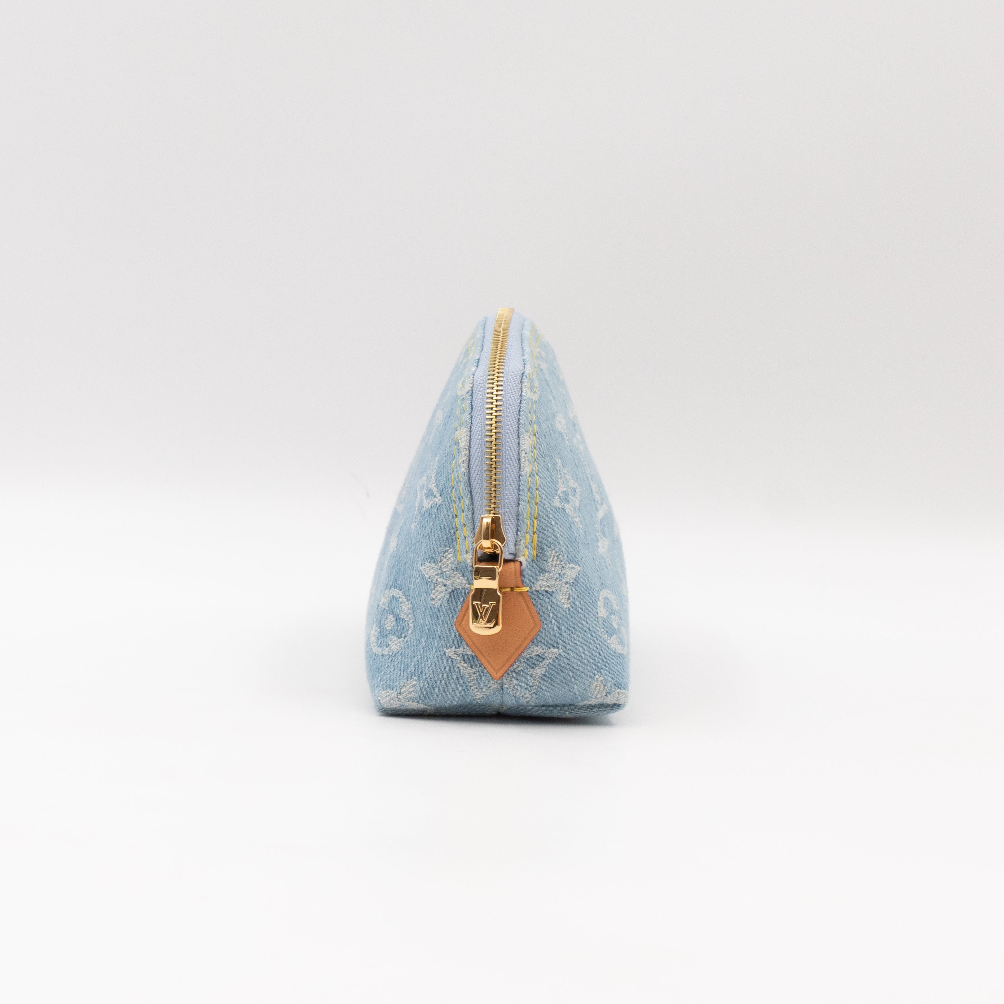 Cosmetic Pouch PM Monogram Sky Blue Denim