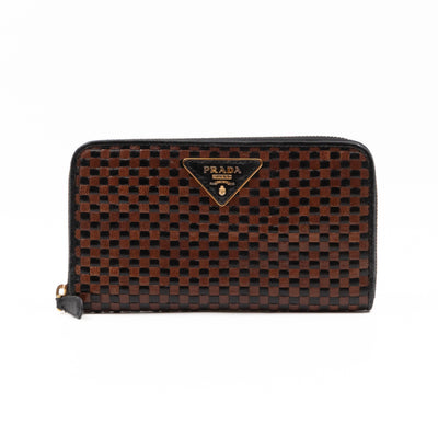 Madras Zip Around Wallet Brown