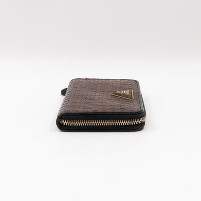 Madras Zip Around Wallet Brown
