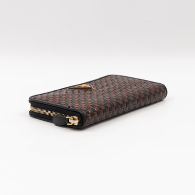 Madras Zip Around Wallet Brown